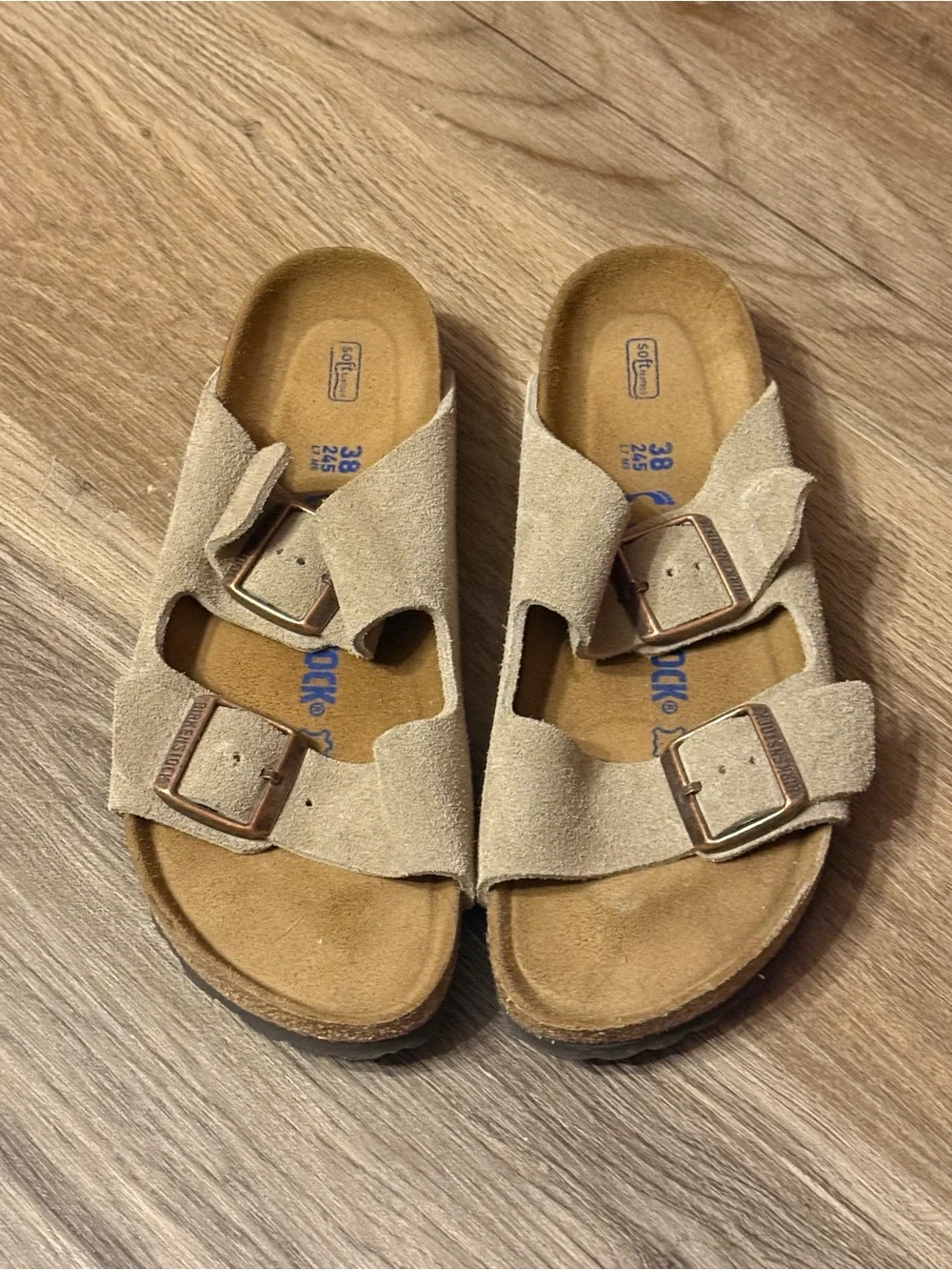 Birkenstock Kids Arizona Suede Sandal in Beige/Tan